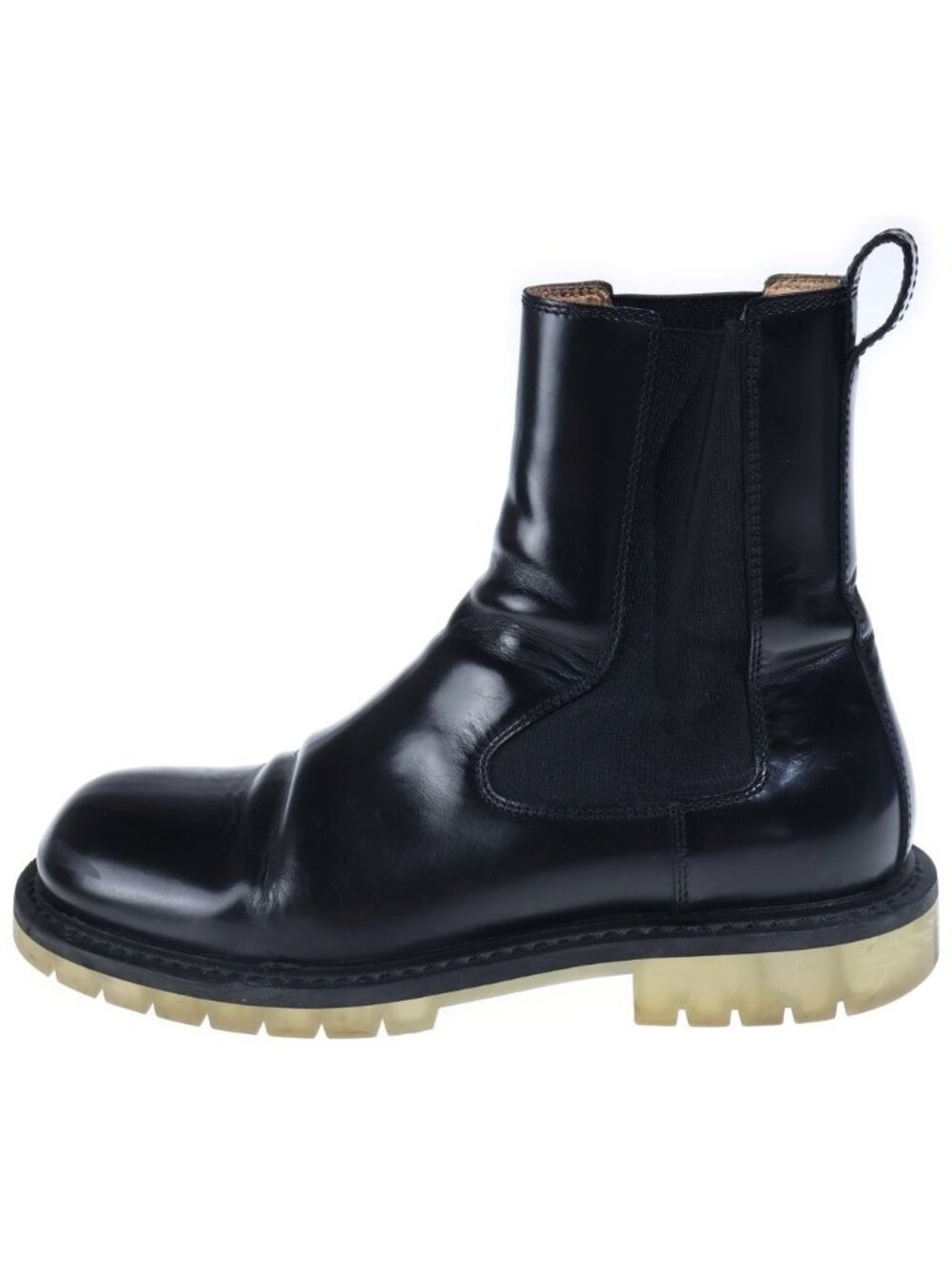 Bottega Veneta Clear Sole Chelsea Boots Side Gore Shoes Leather Black